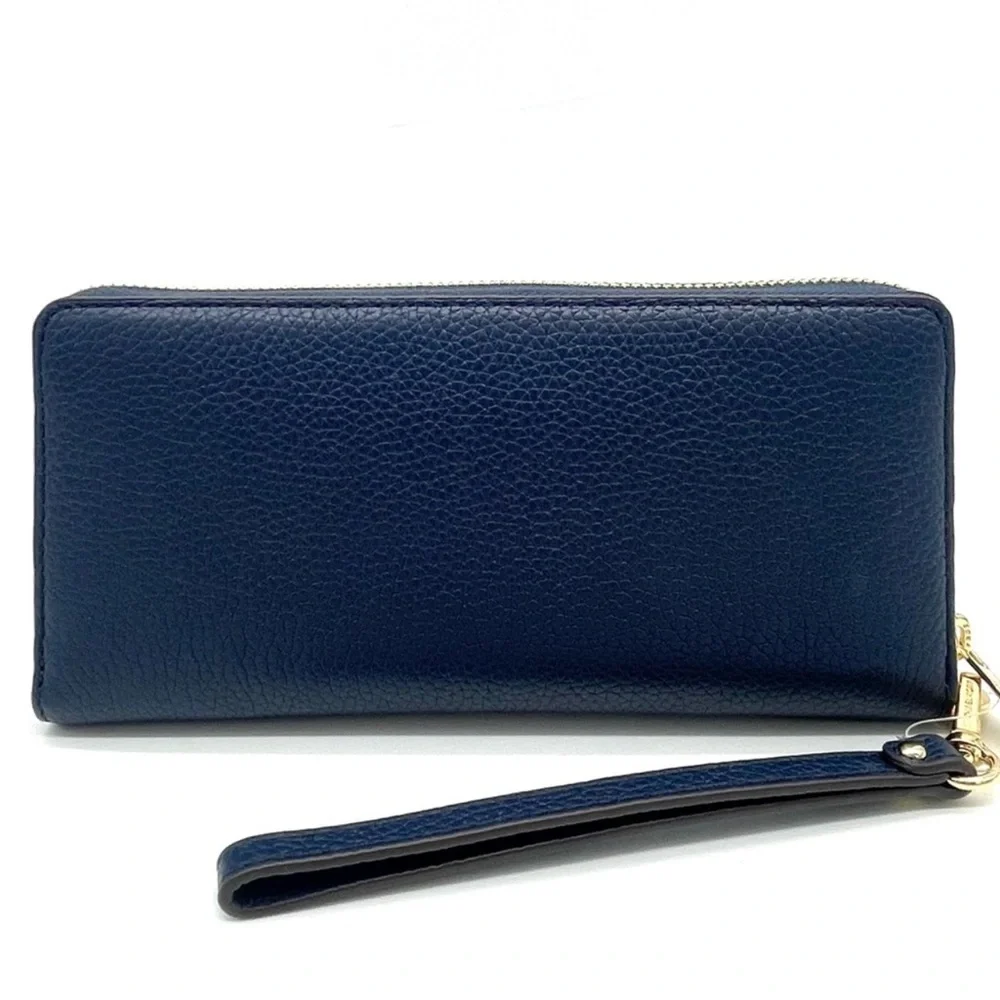 Michael Kors Large Continental Wallet Wristlet Navy Blue (NWT)